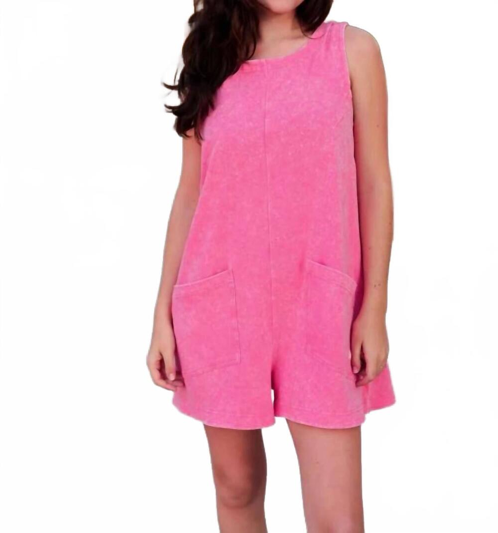 NEW JADELYNN BROOKE girls youth effortless mineral wash romper in coral
